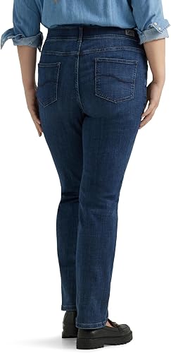 Lee Women's Plus Size Ultra Lux Comfort With Flex Motion Straight Leg Jeans